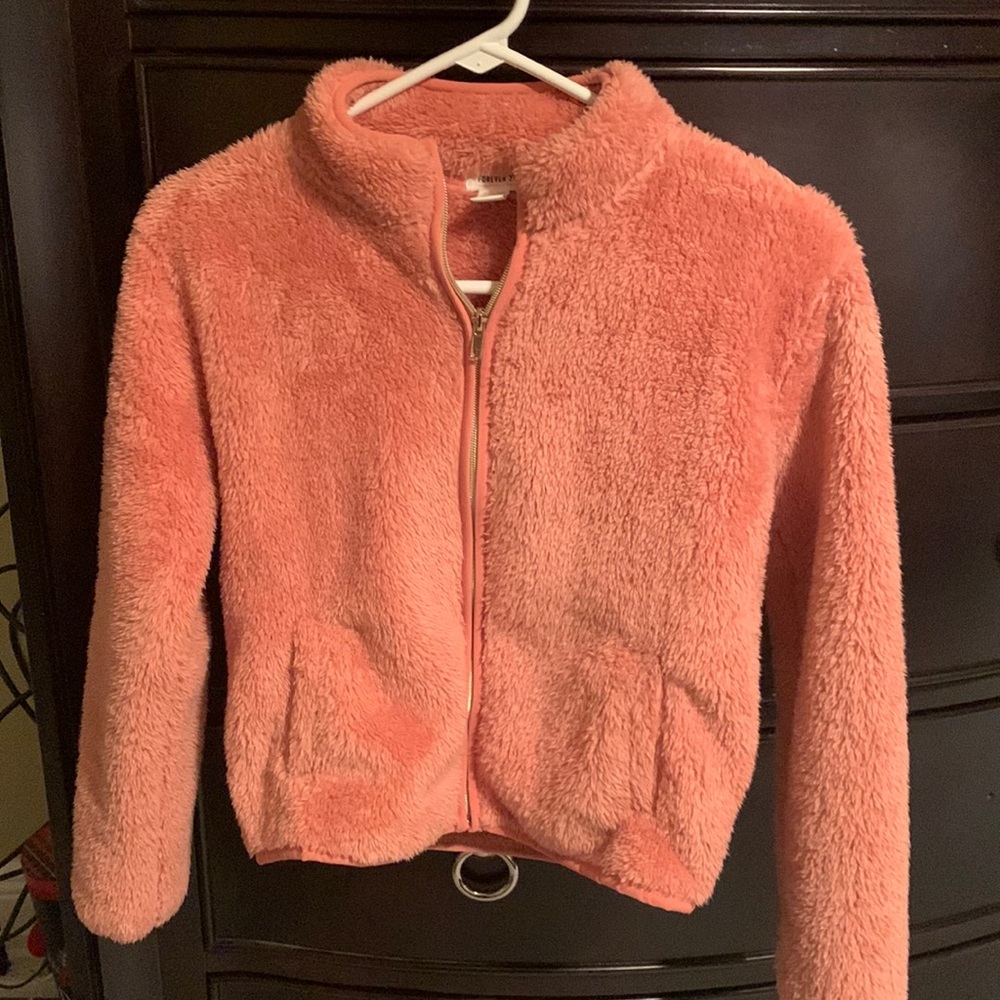 Forever 21 girls fluffy jacket size 11/12